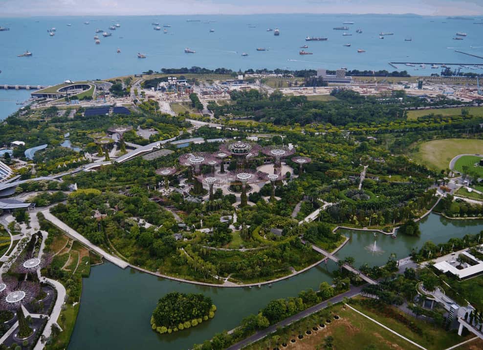 Gardens by the bay aerial