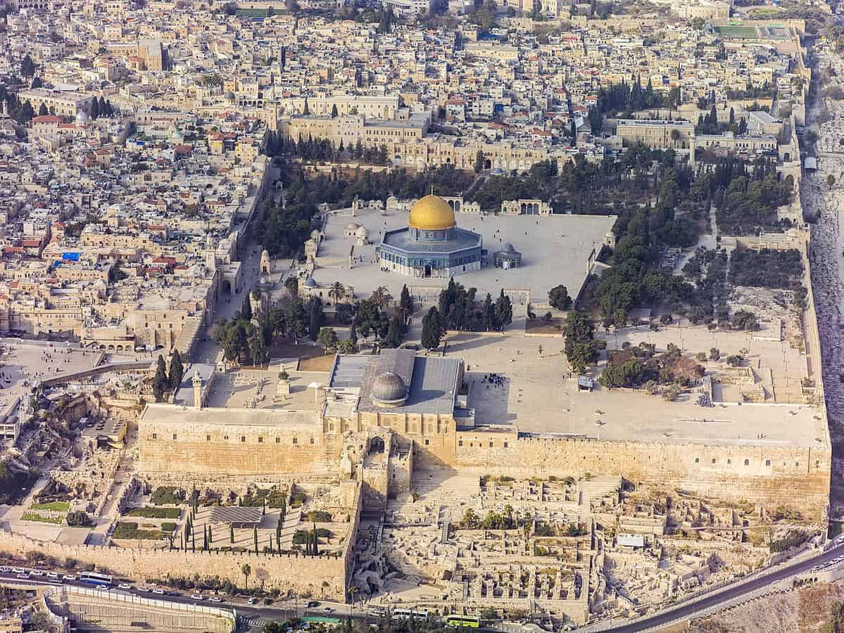 Old City of Jerusalem aerial view
